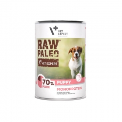 RAW PALEO PUPPY PORK 400g - mokra karma dla szczeniąt monoproteina z wieprzowiną